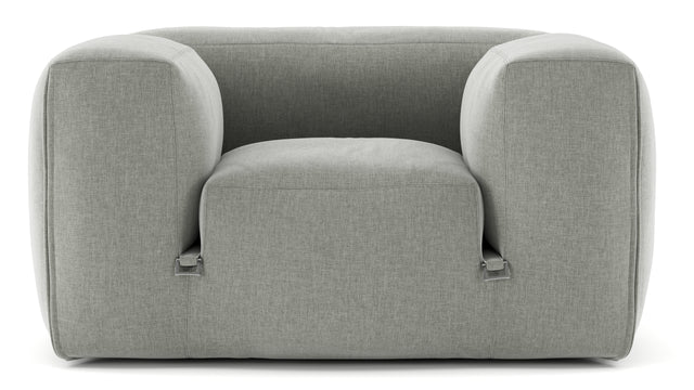 Le Mura - Le Mura Lounge Armchair, Soft Gray Brushed Weave