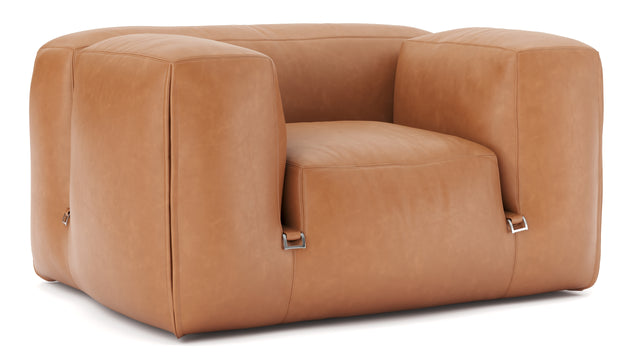 Le Mura - Le Mura Lounge Armchair, Tan Vegan Leather