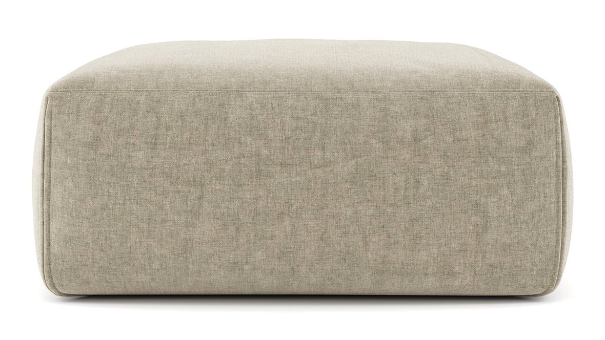 Le Mura - Le Mura Ottoman, Beige Gray Chenille