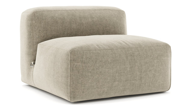 Le Mura - Le Mura Sectional Module, Armless Chair, Beige Gray Chenille