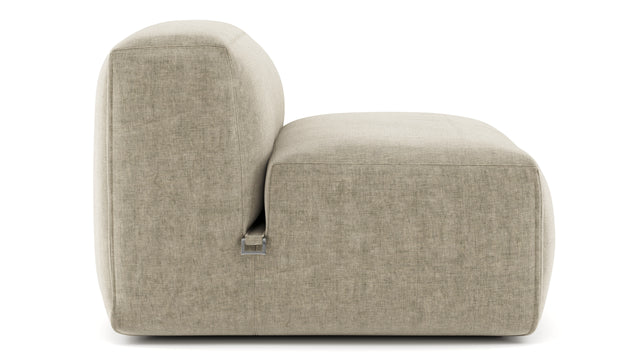 Le Mura - Le Mura Sectional Module, Armless Chair, Beige Gray Chenille