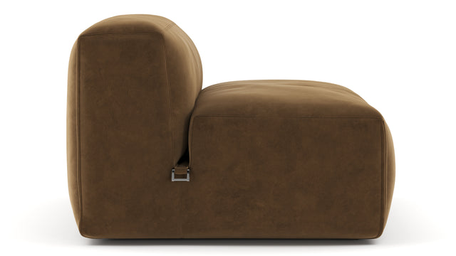 Le Mura - Le Mura Sectional Module, Armless Chair, Brown Vegan Suede