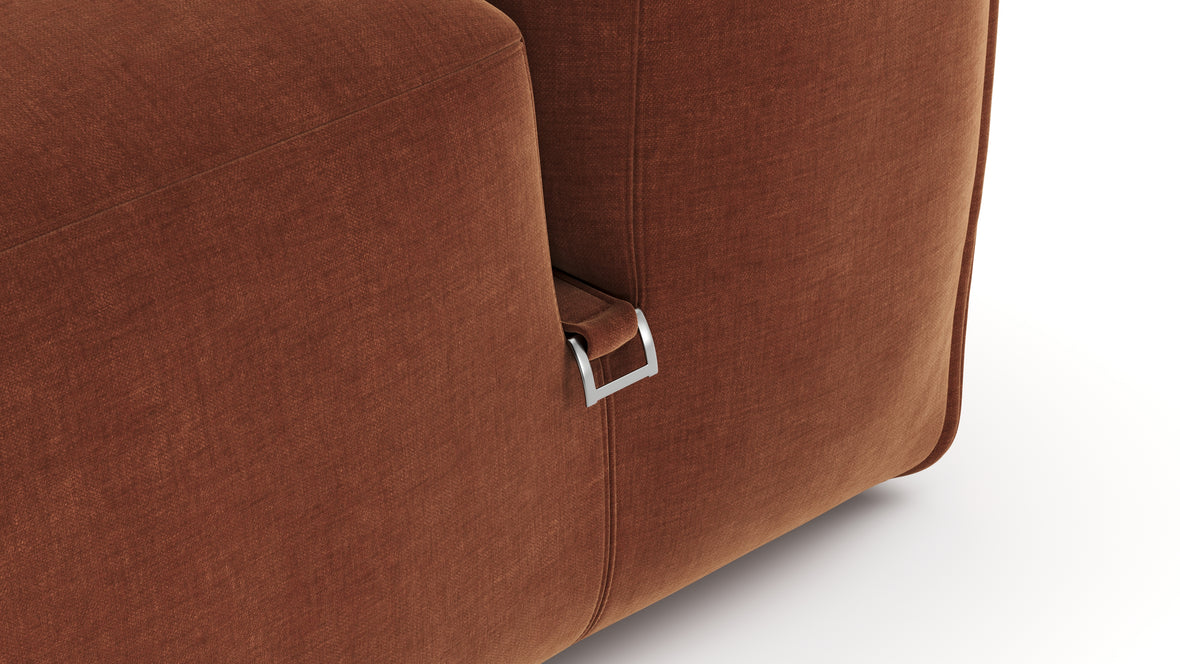 Le Mura - Le Mura Sectional Module, Armless Chair, Rust Chenille