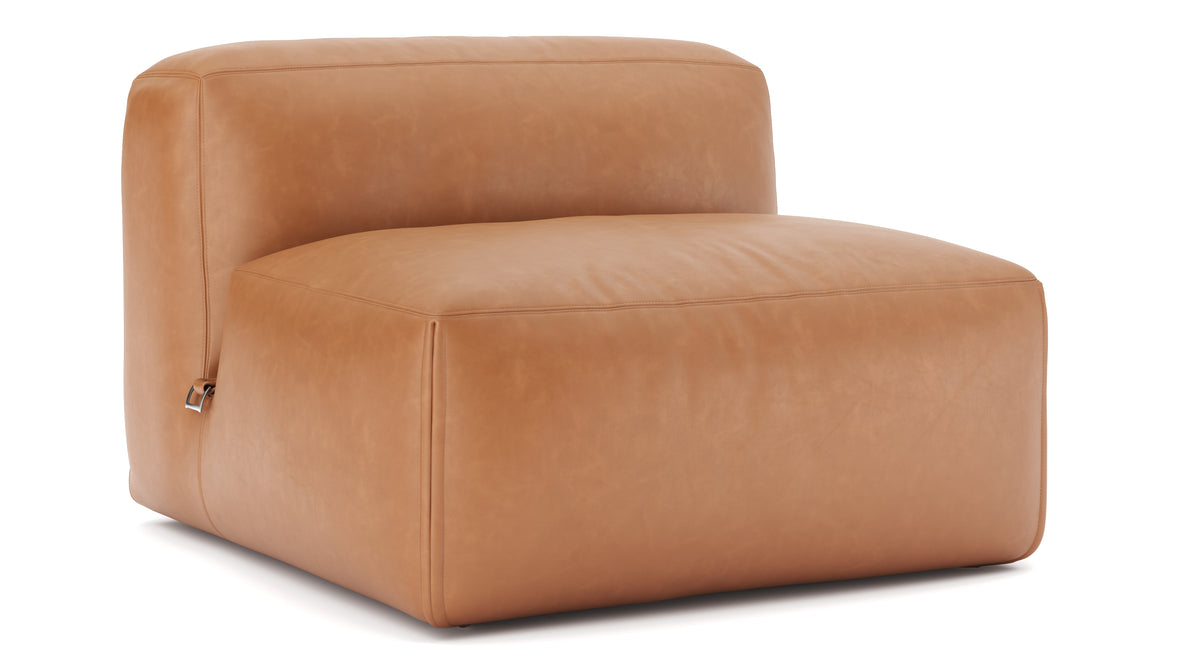 Le Mura - Le Mura Sectional Module, Armless Chair, Tan Vegan Leather