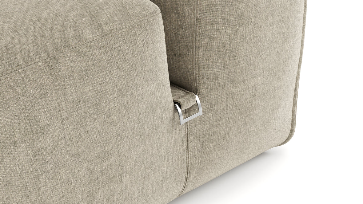 Le Mura - Le Mura Sectional Module, Left Arm, Beige Gray Chenille