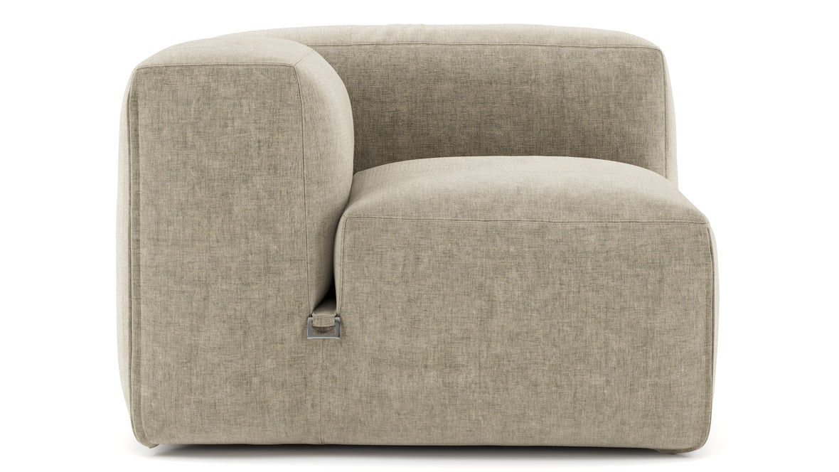 Le Mura - Le Mura Sectional Module, Left Arm, Beige Gray Chenille