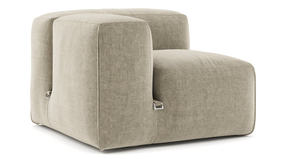 Le Mura - Le Mura Sectional Module, Left Arm, Beige Gray Chenille