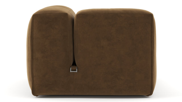 Le Mura - Le Mura Sectional Module, Left Arm, Brown Vegan Suede