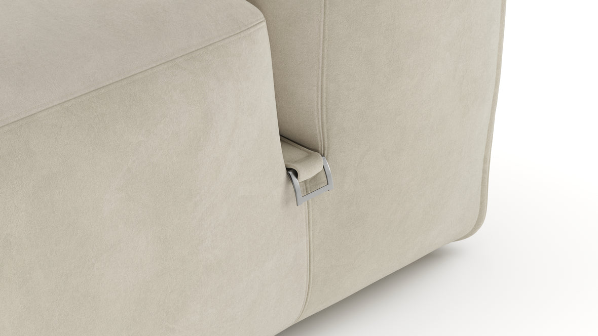 Le Mura - Le Mura Sectional Module, Left Arm, Eggshell Vegan Suede