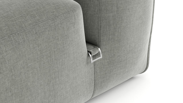 Le Mura - Le Mura Sectional Module, Left Arm, Soft Gray Brushed Weave