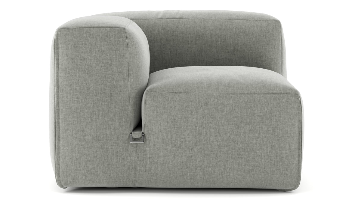 Le Mura - Le Mura Sectional Module, Left Arm, Soft Gray Brushed Weave