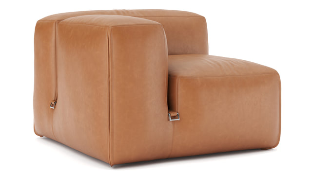 Le Mura - Le Mura Sectional Module, Left Arm, Tan Vegan Leather