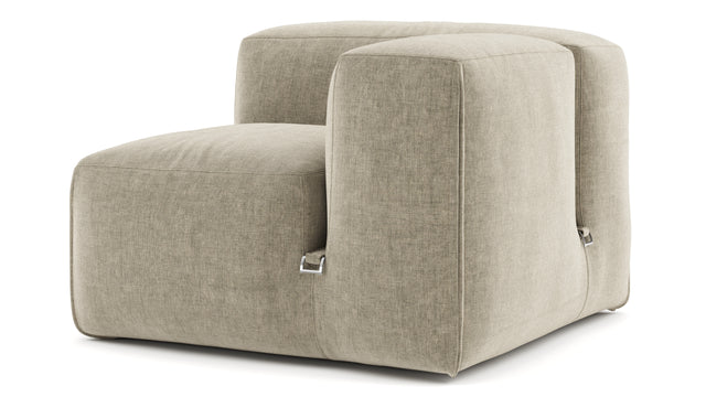 Le Mura - Le Mura Sectional Module, Right Arm, Beige Gray Chenille