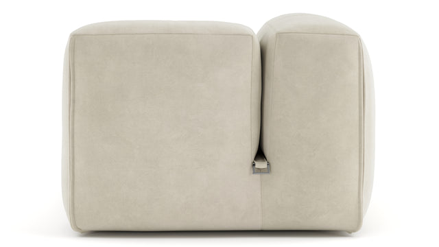 Le Mura - Le Mura Sectional Module, Right Arm, Eggshell Vegan Suede