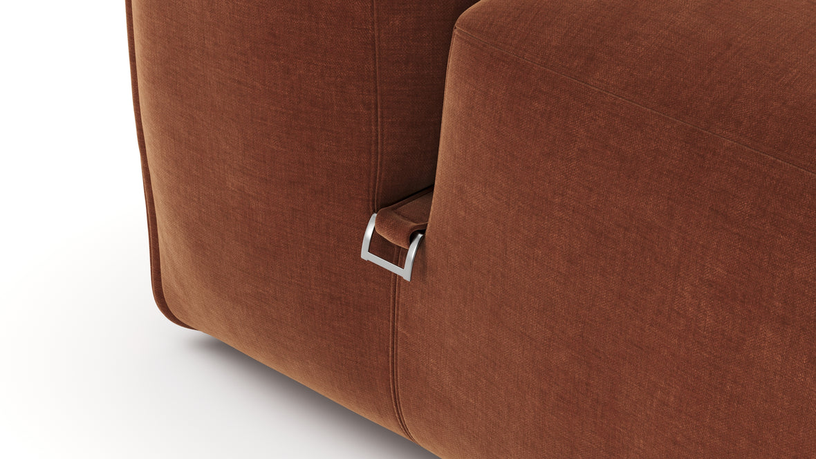 Le Mura - Le Mura Sectional Module, Right Arm, Rust Chenille