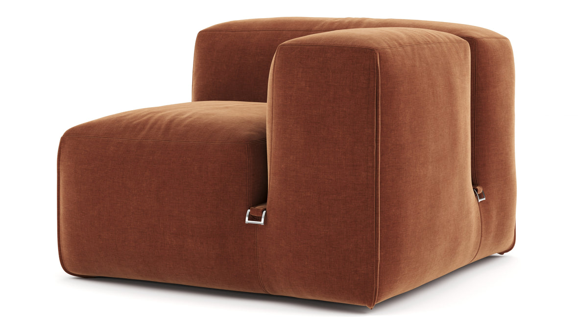 Le Mura - Le Mura Sectional Module, Right Arm, Rust Chenille