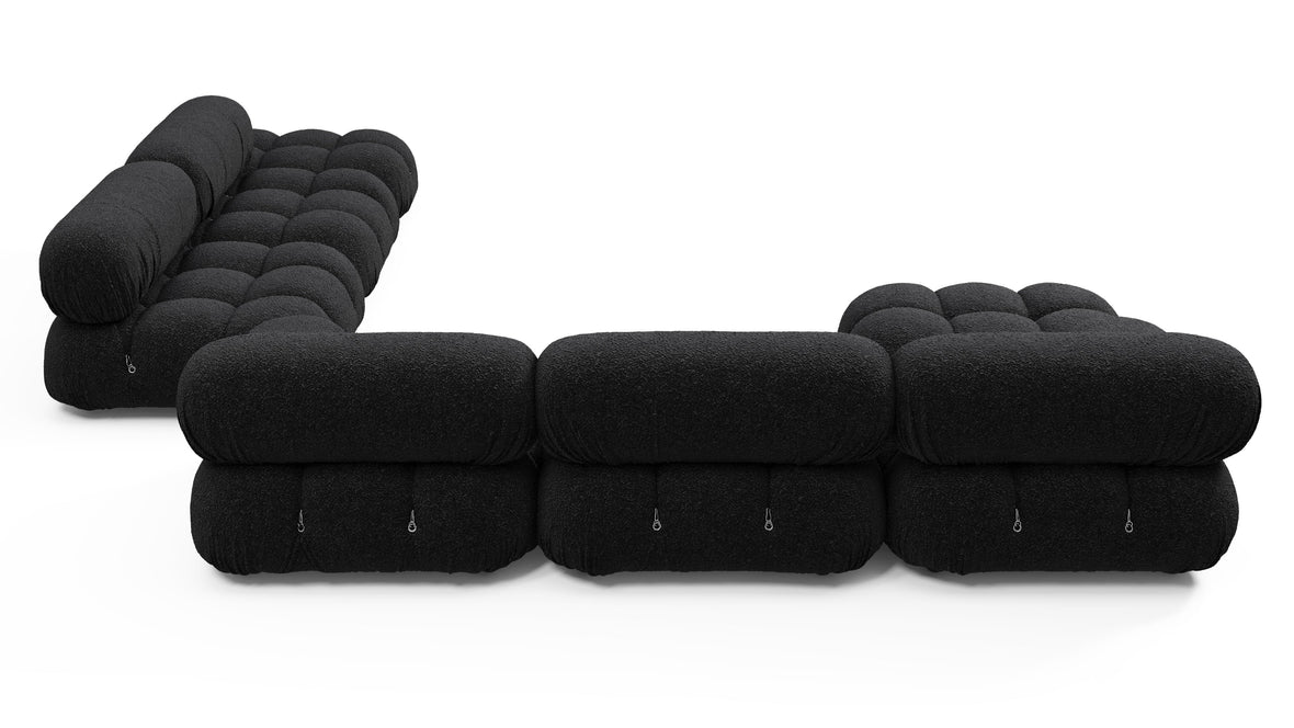 Belia - Belia Large Sectional, Right Corner, Black Boucle