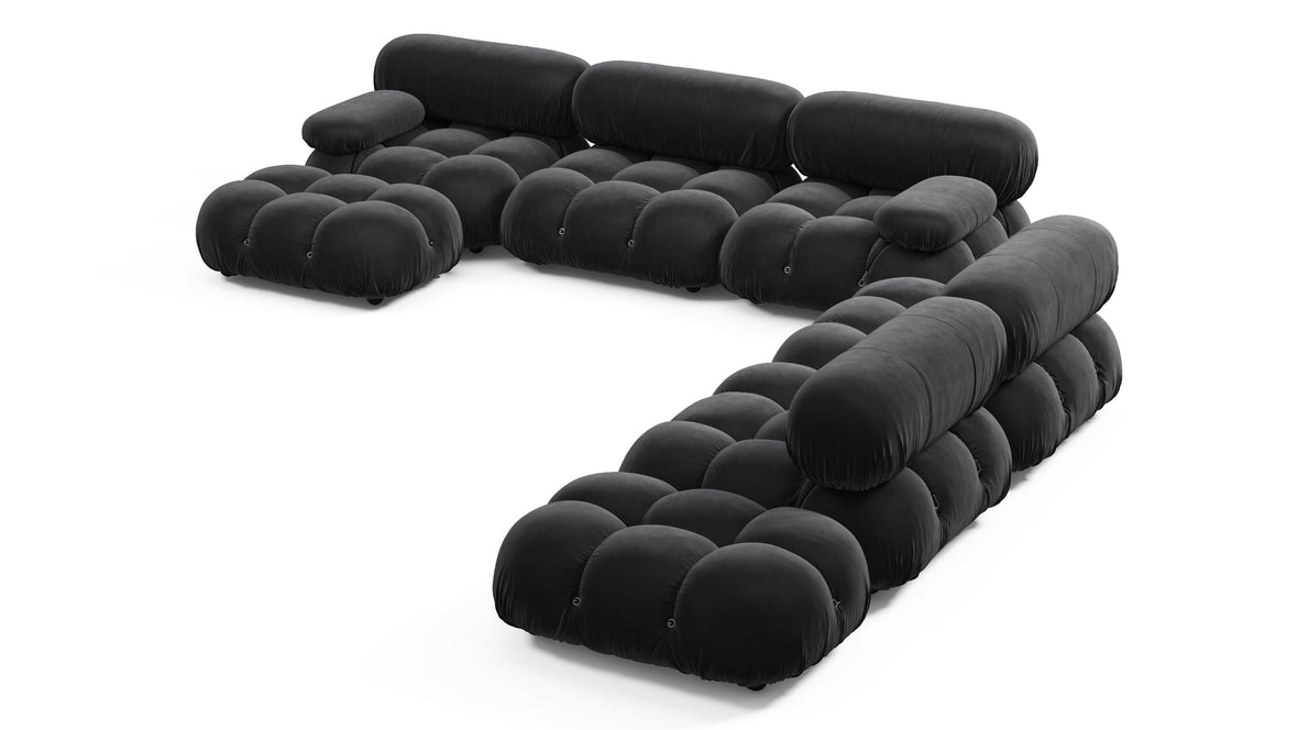 Belia - Belia Large Sectional, Right Corner, Black Velvet