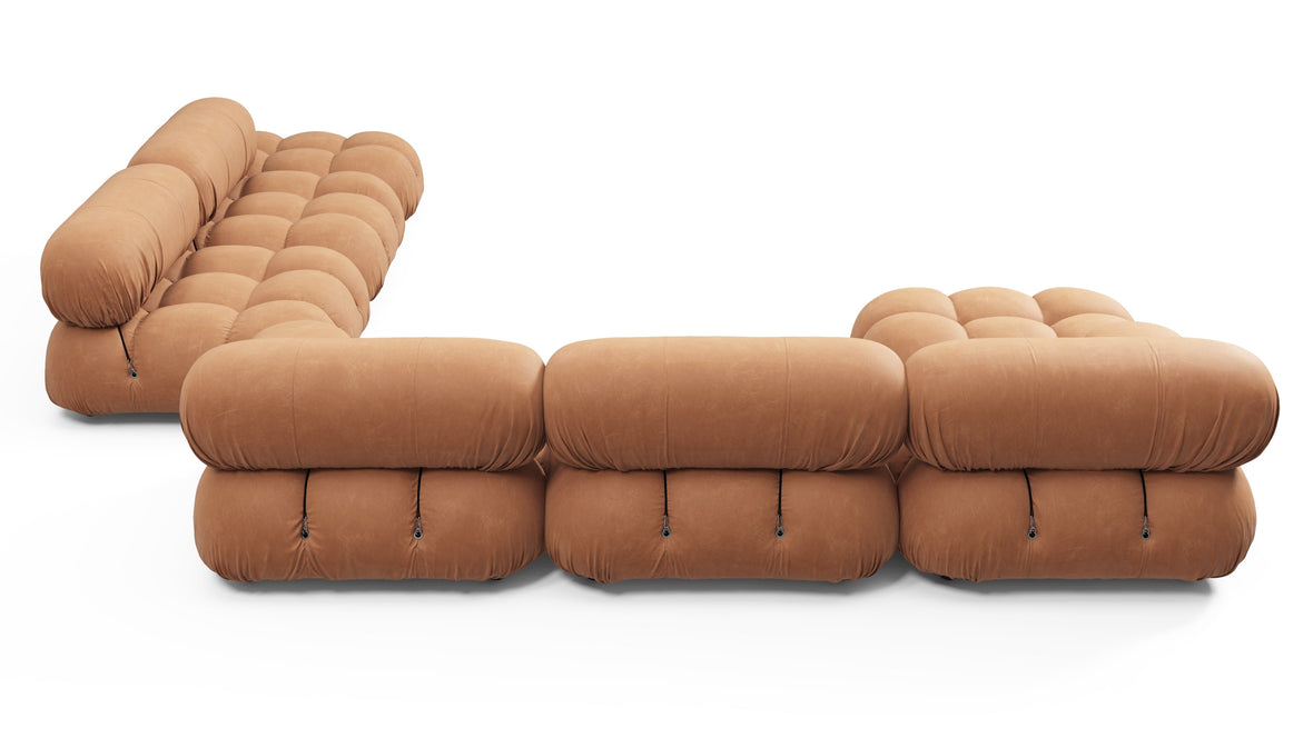 Belia - Belia Large Sectional, Right Corner, Tan Vegan Leather