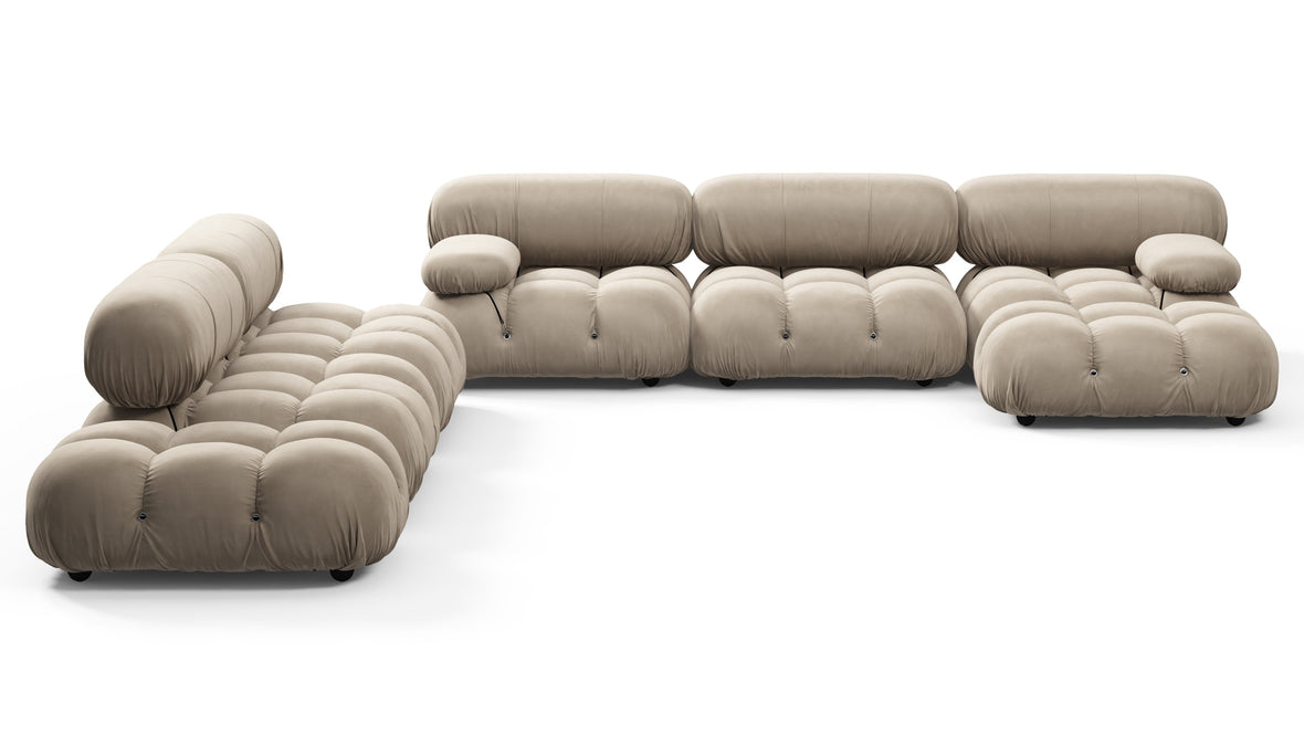 Belia - Belia Large Sectional, Left Corner, Greige Velvet