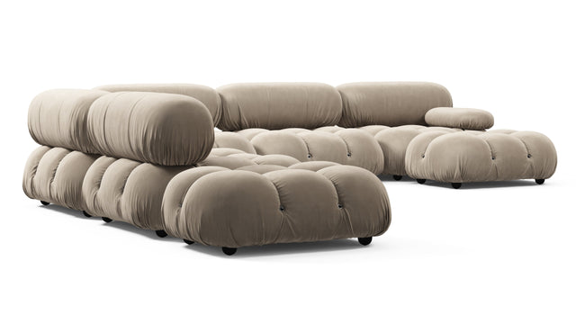 Belia - Belia Large Sectional, Left Corner, Greige Velvet