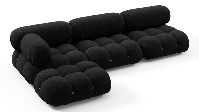 Belia - Belia Sectional, Left Chaise, Black Boucle