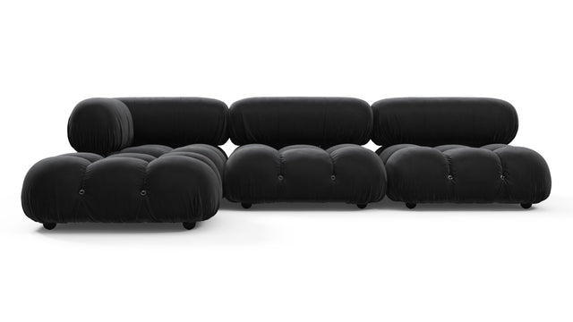 Belia - Belia Sectional, Left Chaise, Black Velvet