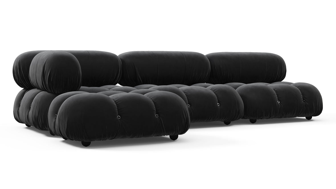 Belia - Belia Sectional, Left Chaise, Black Velvet