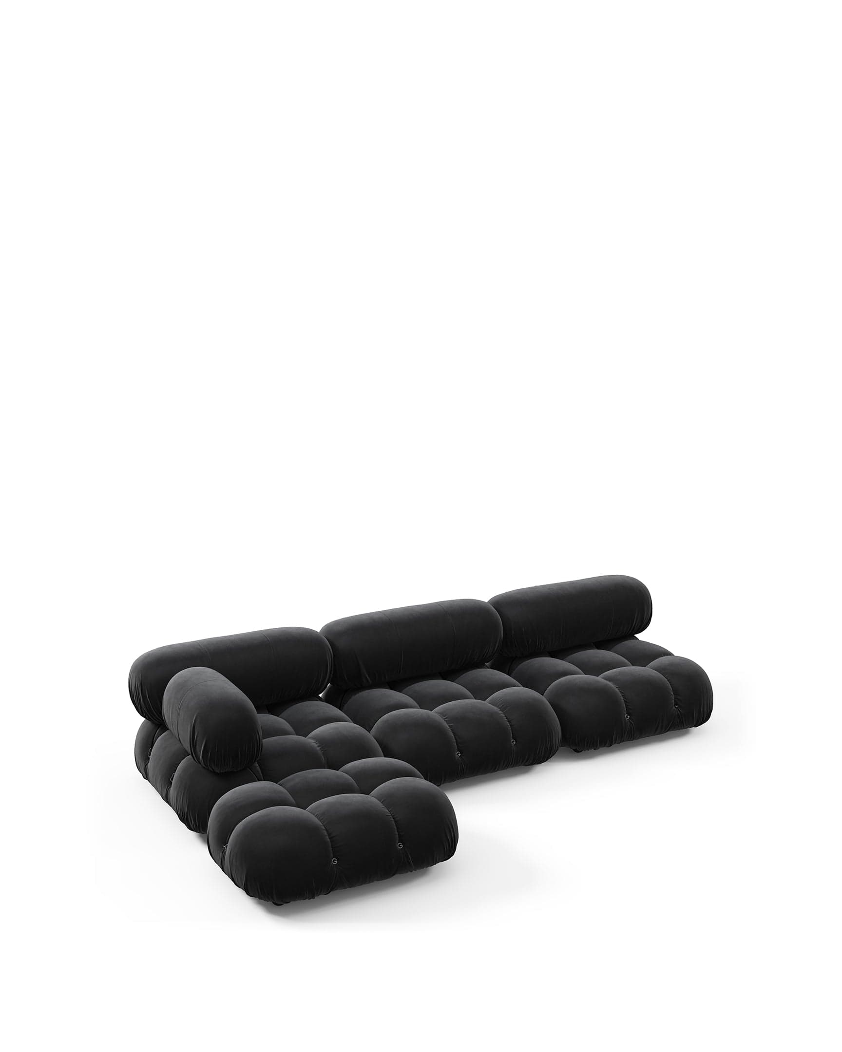 Mario Bellini Sectional, Left Chaise, Black Velvet – Interior Icons