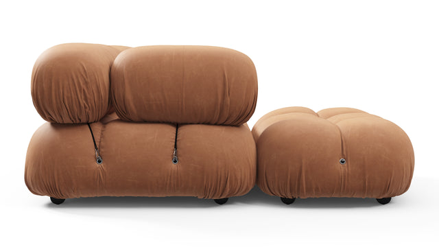 Belia - Belia Sectional, Left Chaise, Tan Vegan Leather