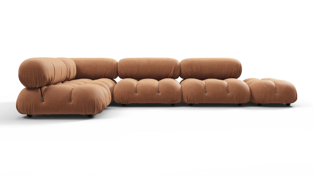 Belia - Belia Sectional, Left Corner, Tan Vegan Leather