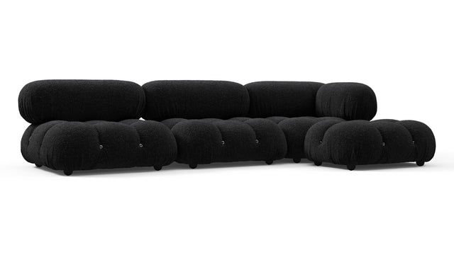 Belia - Belia Sectional, Right Chaise, Black Boucle