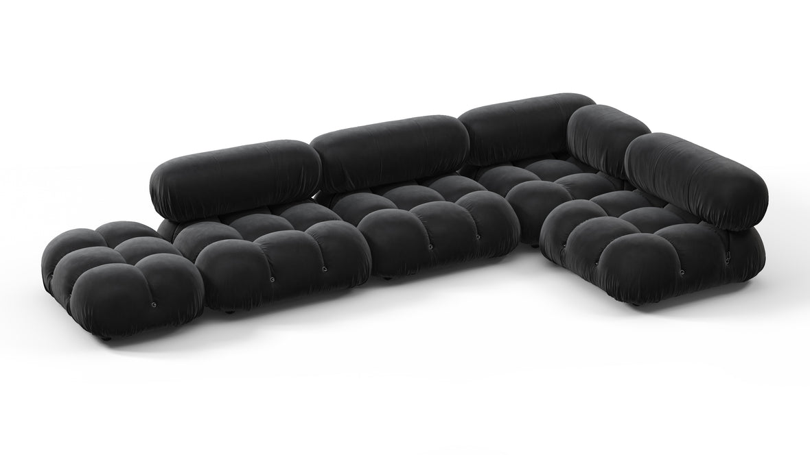 Belia - Belia Sectional, Right Corner, Black Velvet