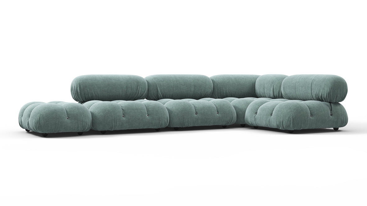 Belia - Belia Sectional, Right Corner, Cerulean Chenille