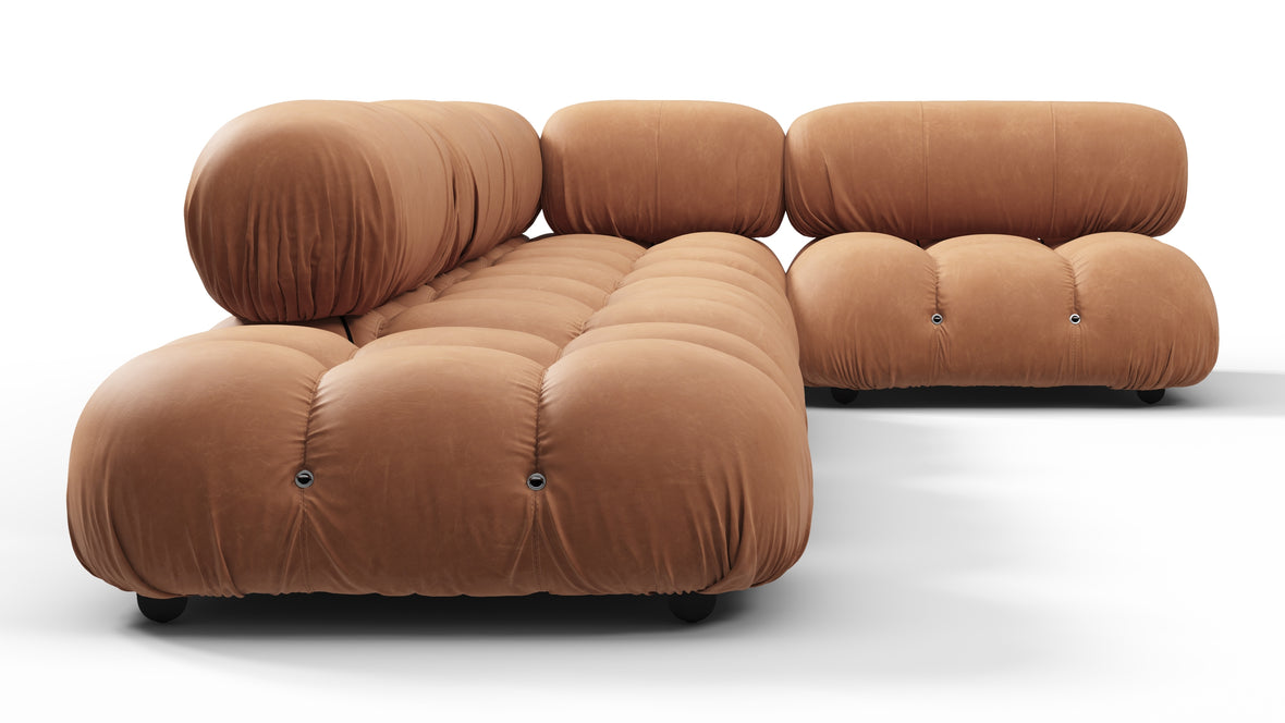 Belia - Belia Sectional, Right Corner, Tan Vegan Leather