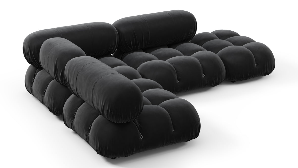 Belia - Belia Sectional, Small Left Corner, Black Velvet