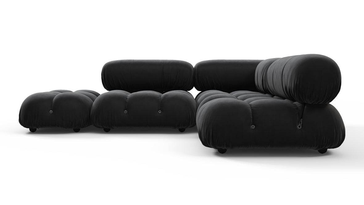 Belia - Belia Sectional, Small Right Corner, Black Velvet