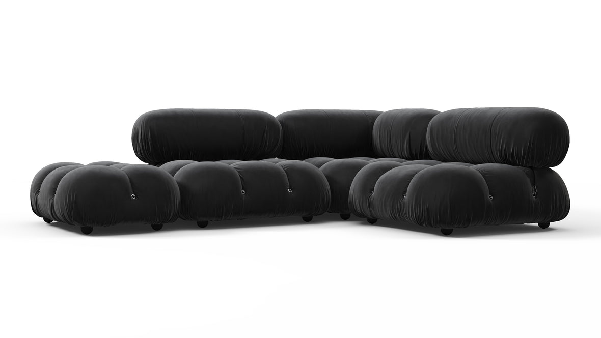 Belia - Belia Sectional, Small Right Corner, Black Velvet