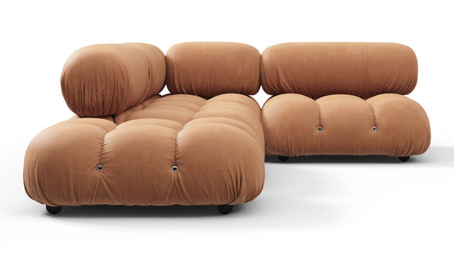 Belia - Belia Sectional, Small Right Corner, Tan Vegan Leather