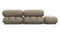 Belia - Belia Open End Sofa, Left, Greige Velvet