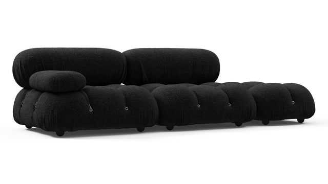 Belia - Belia Open End Sofa, Right, Black Boucle