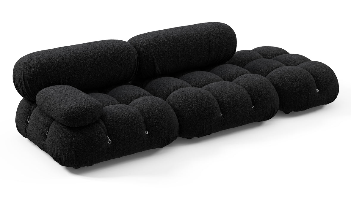 Belia - Belia Open End Sofa, Right, Black Boucle