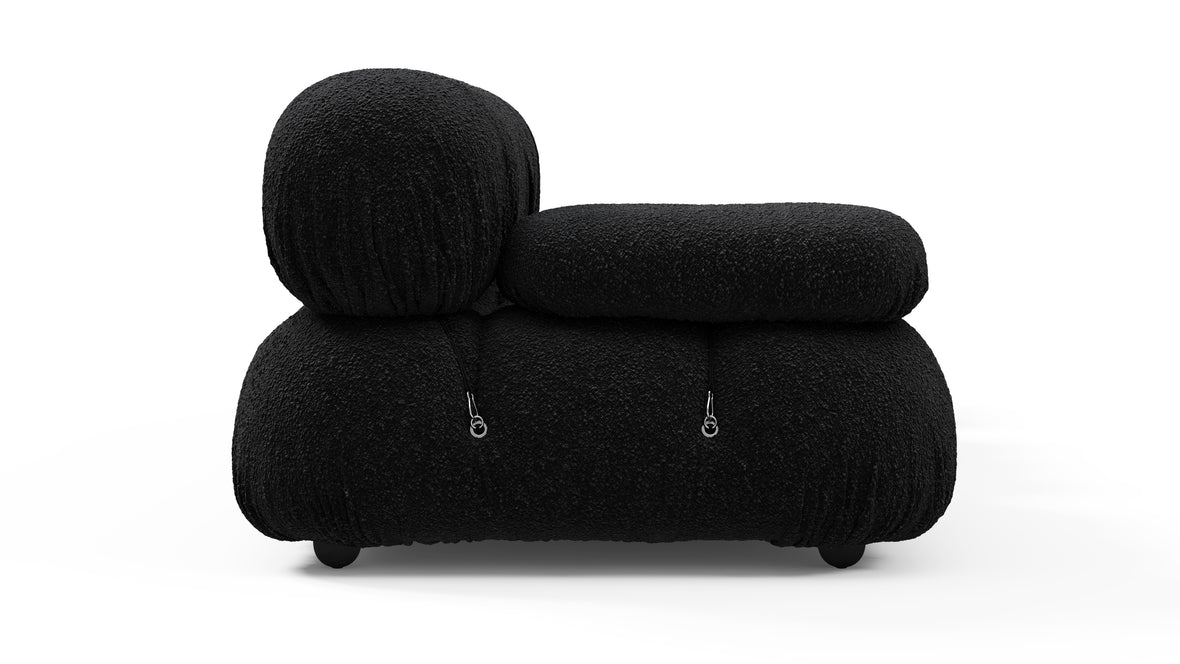 Belia - Belia Open End Sofa, Right, Black Boucle