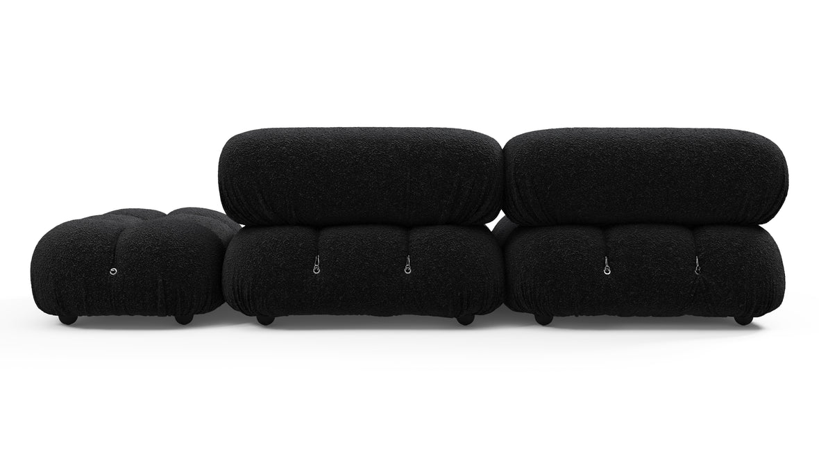 Belia - Belia Open End Sofa, Right, Black Boucle