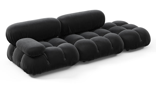 Belia - Belia Open End Sofa, Right, Black Velvet