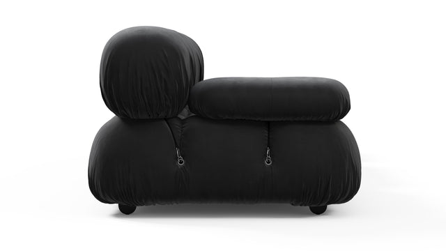 Belia - Belia Open End Sofa, Right, Black Velvet