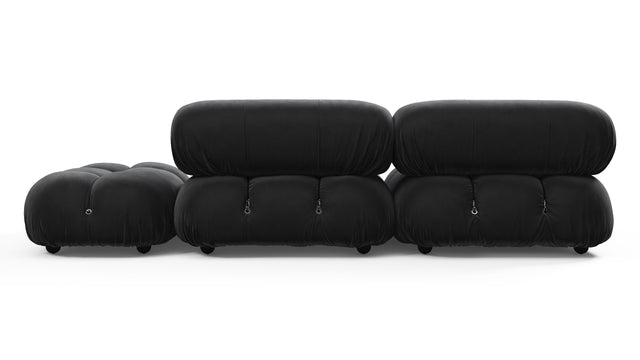 Belia - Belia Open End Sofa, Right, Black Velvet