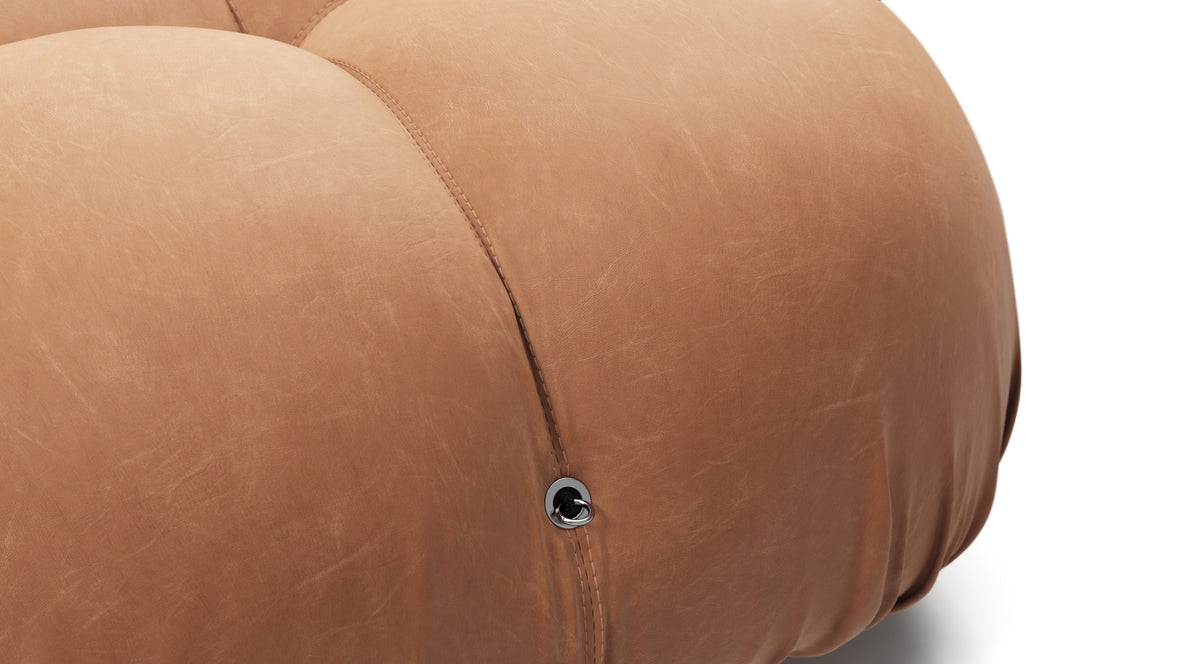 Belia - Belia Open End Sofa, Right, Tan Vegan Leather