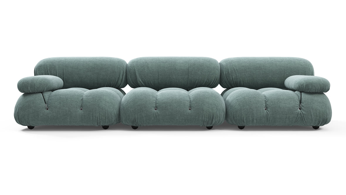 Belia - Belia Three Seater Sofa, Cerulean Chenille