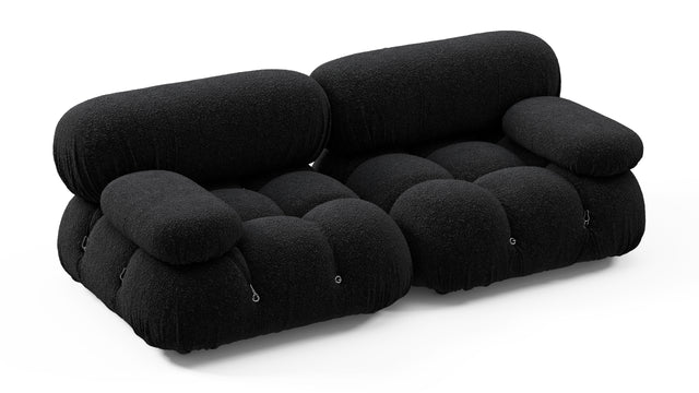 Belia - Belia Two Seater Sofa, Black Boucle